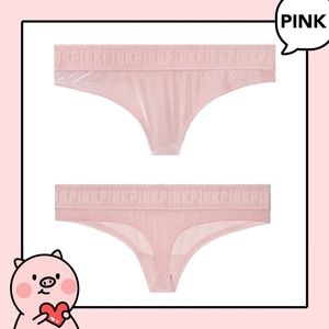 VS PINK VELVET Mesh back THONG panty